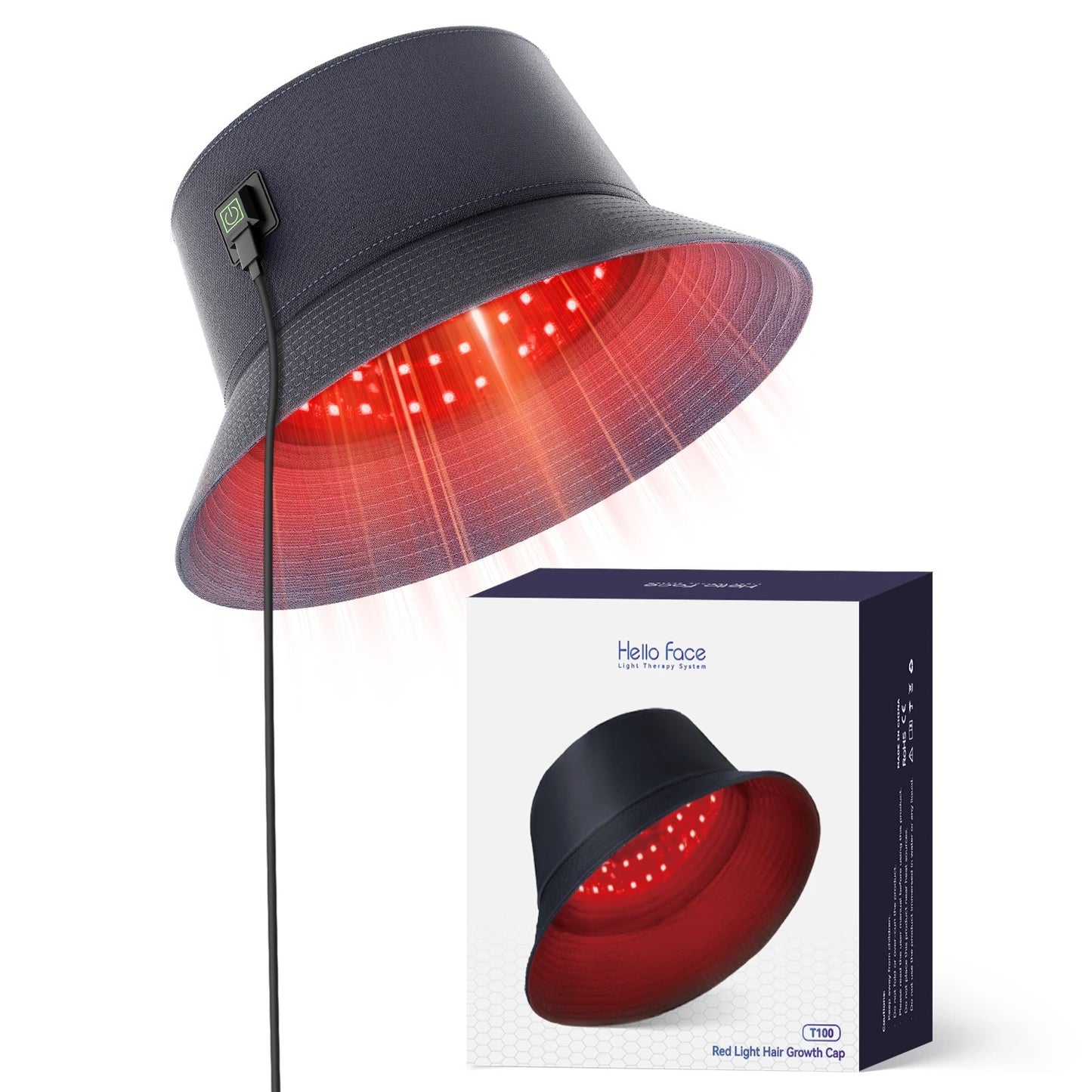 Hello Face T100 Red Light Therapy Hair Growth Bucket Hat