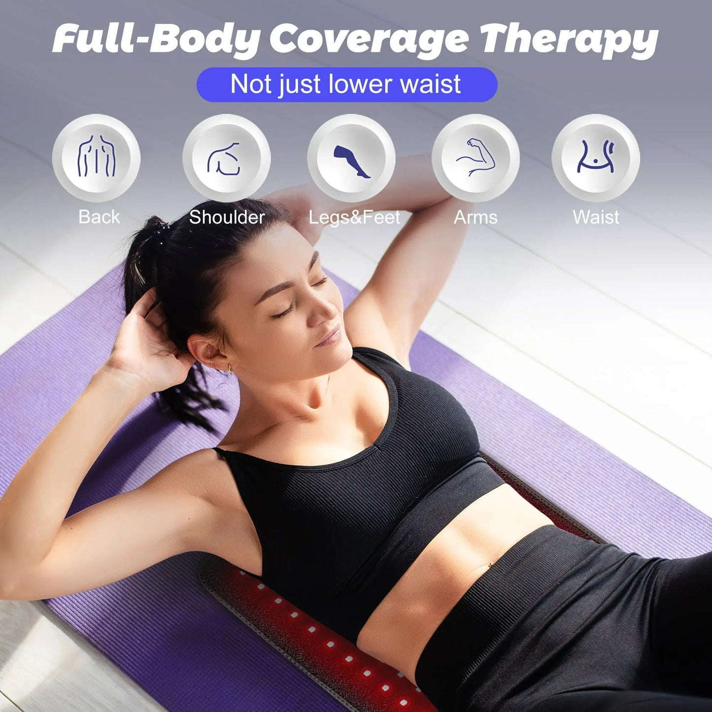 Red & Infrared Therapy Belt – Wearable LED Heating Wrap for Back, Shoulder & Muscle Relief